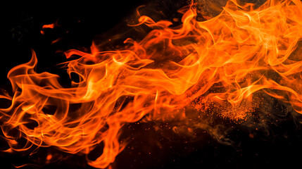 Fototapeta premium Blackened Blaze: Fiery Inferno on Dark Canvas