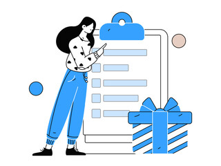 Invite friends to conduct questionnaire flat vector concept operation hand drawn illustration
