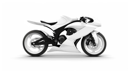Obraz premium White Motorcycle on White Background