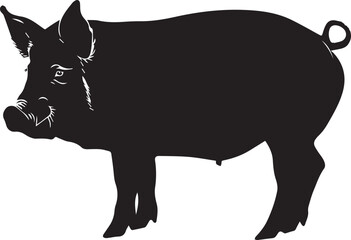 silhouette of a pig