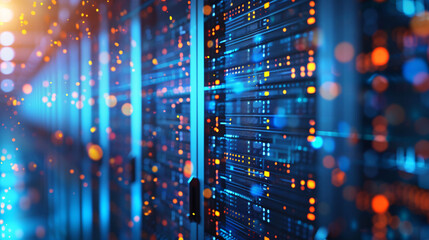 Obraz premium Server room data center backup hosting business finance background