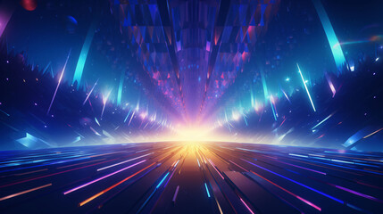 Abstract tech blue KV main visual business background with glowing blue button illustration