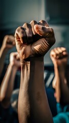 Fototapeta premium Raised Fist of Resilience 