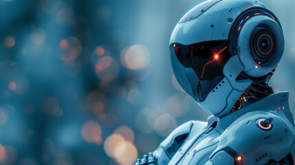 Fototapeta premium Cute little robot IP image, future technology concept artificial intelligence illustration