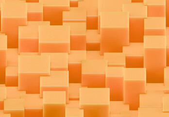 Seamless orange block background, abstract geometric 3D rendered texture