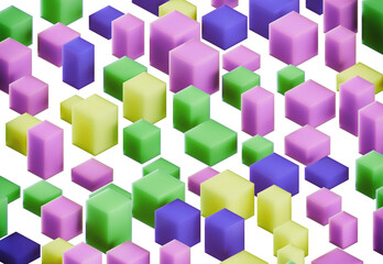 Fototapeta premium Colorful 3D plastic cubes PNG Transparent, abstract element isolated on background