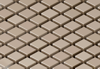 Modern background with an isometric grid of beige 3D cubes