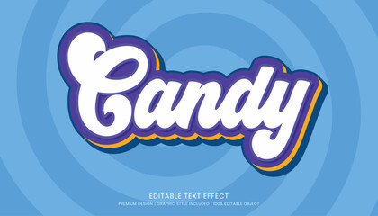 candy text effect template editable font style