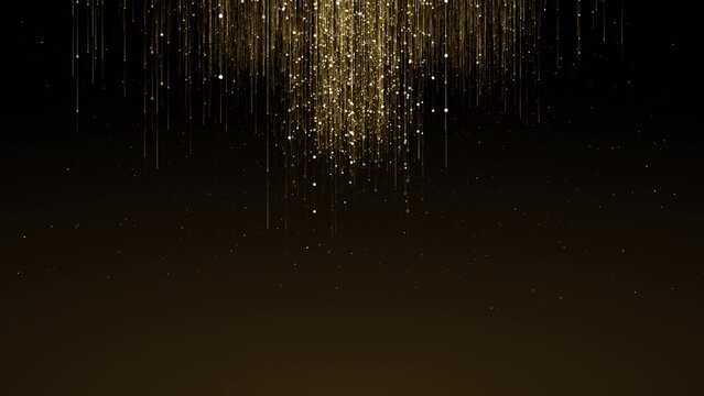 Golden frame border particles gold bokeh event awards trailer titles cinematic concert openers luxury presentation background loop