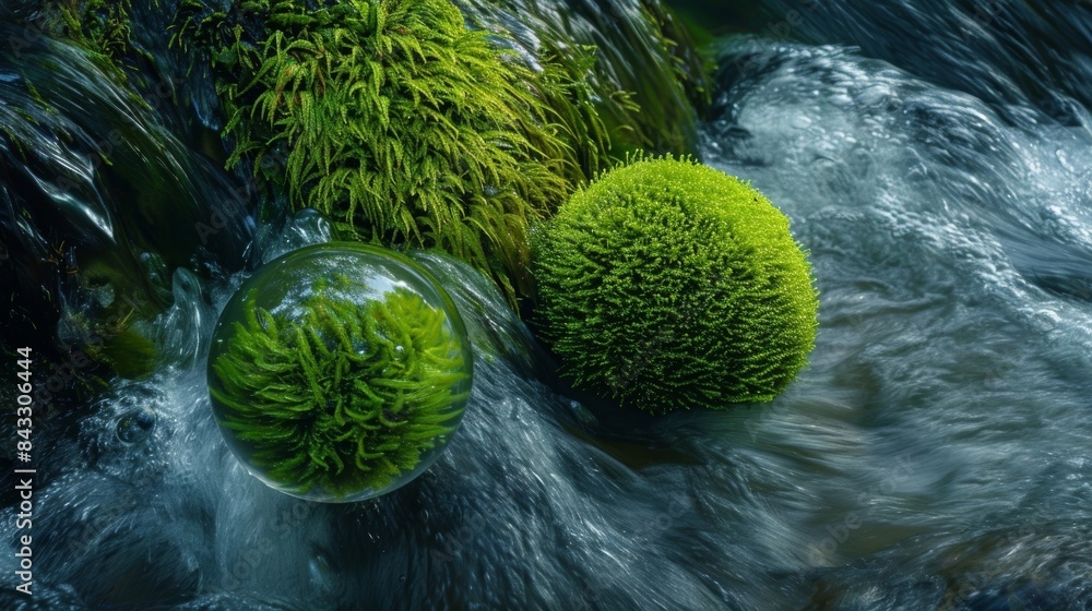Poster the everchanging currents of the lake cause the moss balls to constantly swirl and dance creating a 