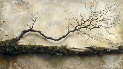Elegant Bonsai Tree on Rock with Moss - Minimalist Nature Art - Zen Garden Decoration - Tranquil Indoor Plant - Natural Home Decor