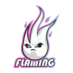 A burning ghost fire icon on a white background for your logo, icon, poster and t-shirt design