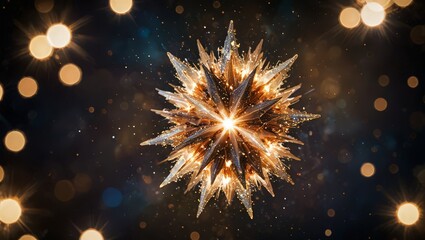 Fototapeta premium Sparkling Starburst with Bokeh Lights