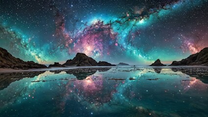 Night Sky Reflected in Calm Water