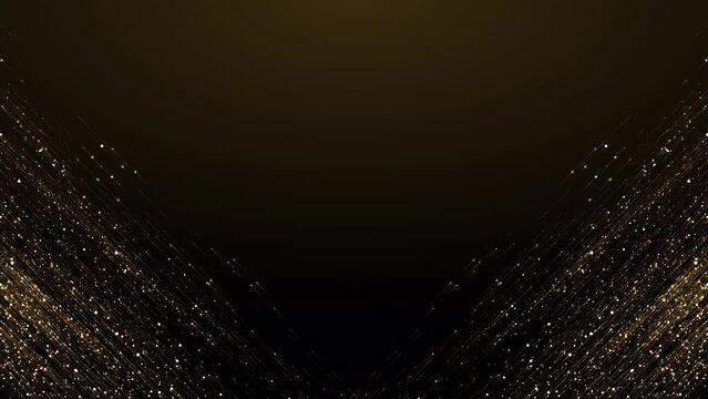 Golden frame border particles gold bokeh event awards trailer titles cinematic concert openers luxury presentation background loop