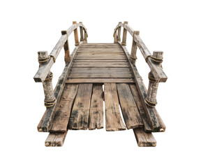 Obraz premium Wooden bridge Highly Detailed on transparent background. studio lighting and 4k quality
