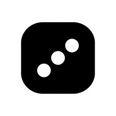 dice icon number three isolated on white and transparent background. black dice icon flat style vector illustration
