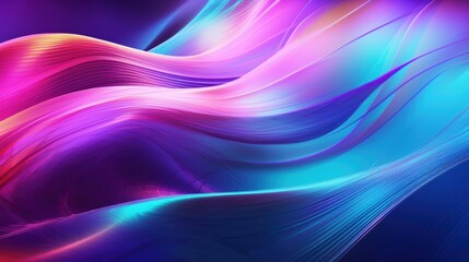Fototapeta premium Vibrant abstract background with flowing waves of blue, pink, and purple gradients, creating a dynamic and colorful visual effect.