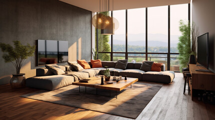  living room, modern style, Modern minimalist furniture
