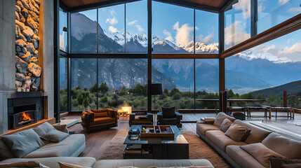 Mountain View Room, wallpaper, a comfortable room with a beautiful view.