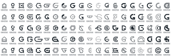 collection Abstract letter G logo design. icons for business of luxury