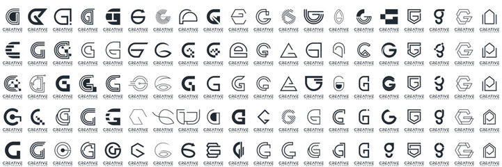 collection Abstract letter G logo design. icons for business of luxury