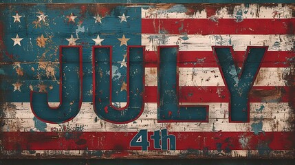 July 4th graphic resource - American flag pained on barn wood - Independence Day - party 