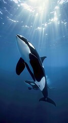 "Majestic Orca Portrait: Stunning Capture of a Magnificent Killer Whale"