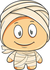 cute mummy halloween cartoon