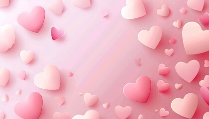 Light Pink layout with sweet hearts. Illustration with heart in love concept