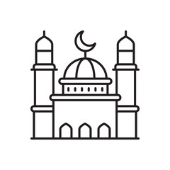Mosque icon design with white background stock illustration