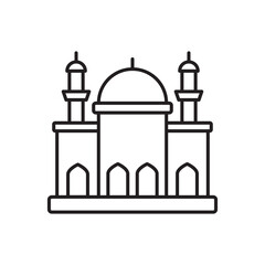 Mosque icon design with white background stock illustration