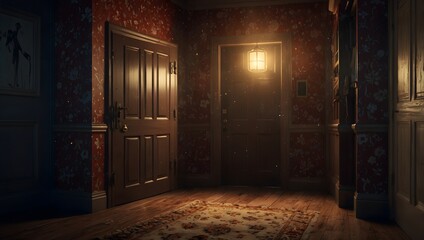 Obraz premium A short story about a teenager who discovers a hidden doorway in their bedroom leading to a magical realm ai-generated