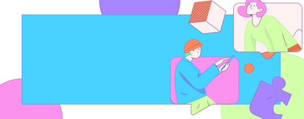 Flat vector illustration of business people operating work scene
