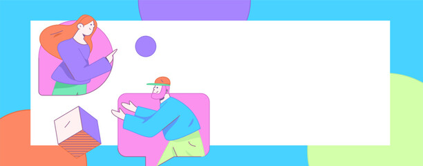 Flat vector illustration of business people operating work scene
