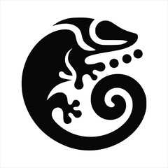 Black & White Simple Chameleon Logo © CahyaSeptia