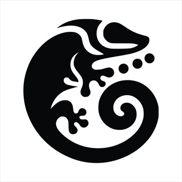 recommend clip art: Black & White Simple Chameleon Logo