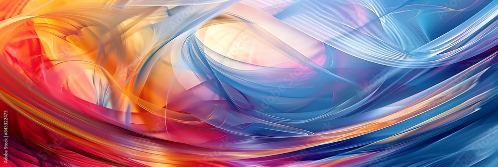 Poster a colorful fractal image featuring a variety of shapes and sizes, including a square, triangle, rect