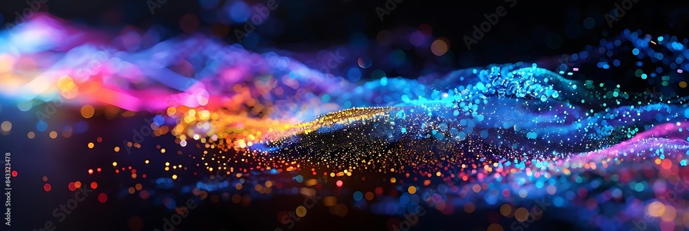 Poster a colorful array of lights illuminate the night sky, creating a mesmerizing display