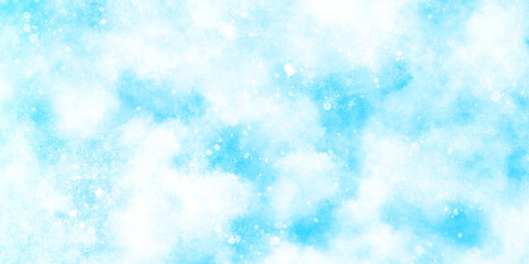 Abstract cloudy blue background with bokeh, beautiful blue watercolor background with glitter particles for wallpaper and design, Beautiful shiny light glowing abstract glitter background with bokeh.