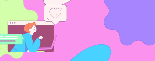 Flat vector illustration of business people operating work scene
