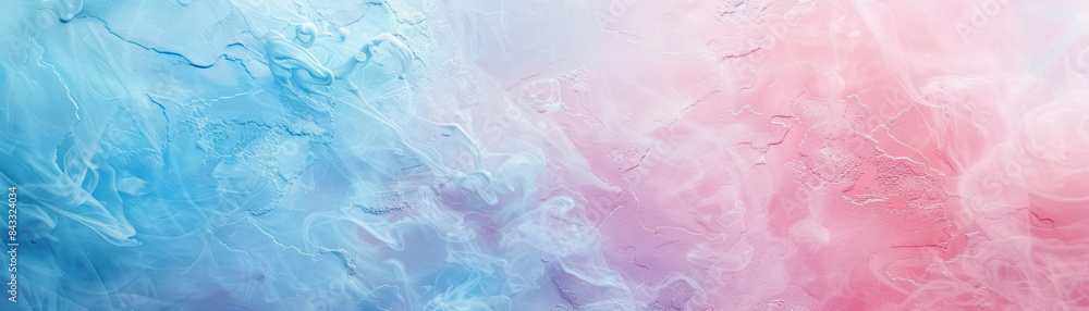 Poster abstract gradient background with soft blue and pink hues, blending elegantly with wave-like pattern