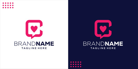 Heart chat is the perfect logo, Design Inspiration, Illustration, Vector.