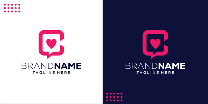 Heart chat is the perfect logo, Design Inspiration, Illustration, Vector.