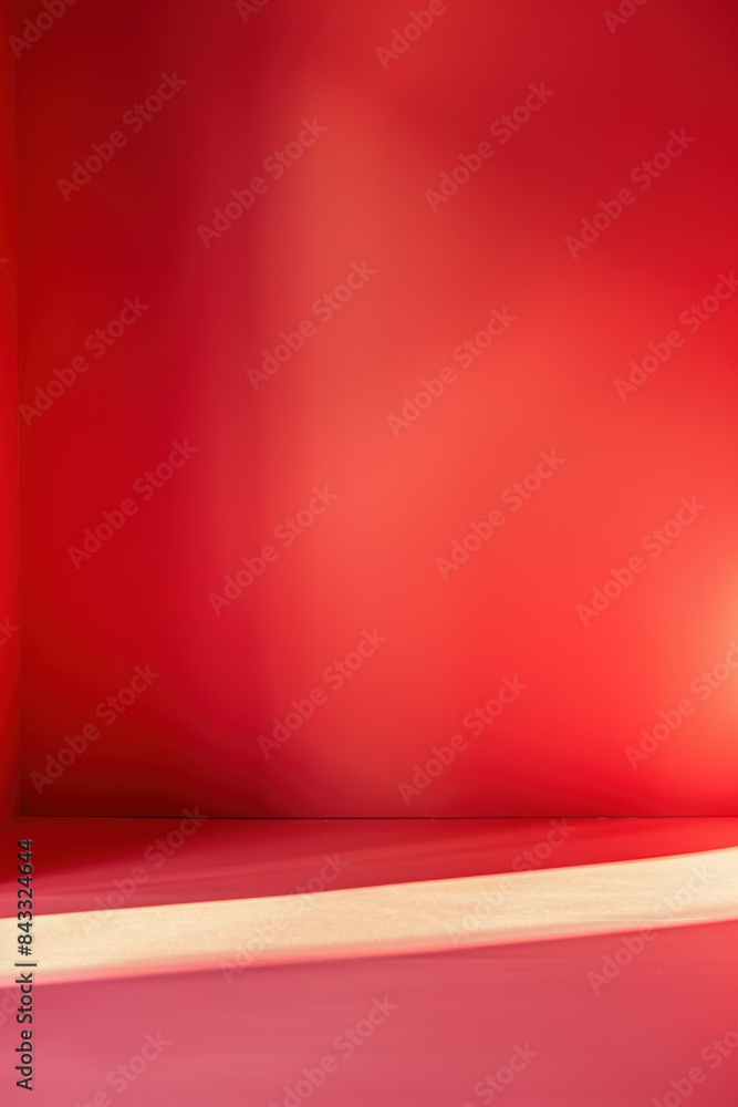 Poster abstract red background with gradient light and shadows, minimalistic design, perfect for modern art
