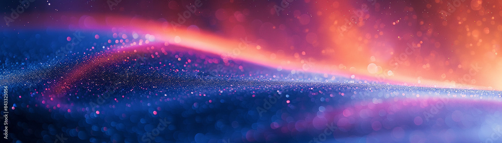 Poster grainy abstract vibrant background with colorful light particles creating a dynamic, glowing landsca