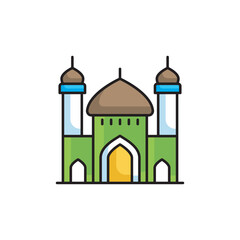 Mosque icon design with white background stock illustration