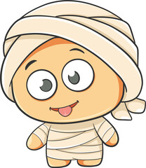 cute mummy halloween cartoon