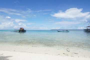  beach, clean beach, blue sky, clean beach, white sand, blue sky, Maratua Island, Berau, East Kalimantan