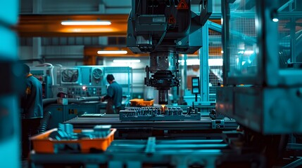 Industrial Machine Operating in a Factory